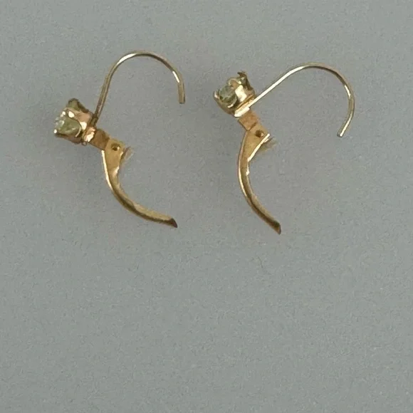 10k real solid gold Peridot earrings - Picture 5 of 9